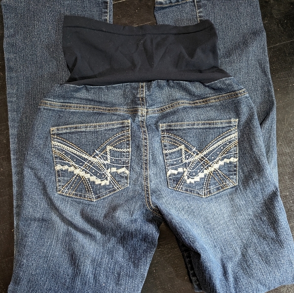 Oh Baby by Motherhood Maternity Blue Jean Pants Small Cool Pocket Designs - Picture 2 of 9